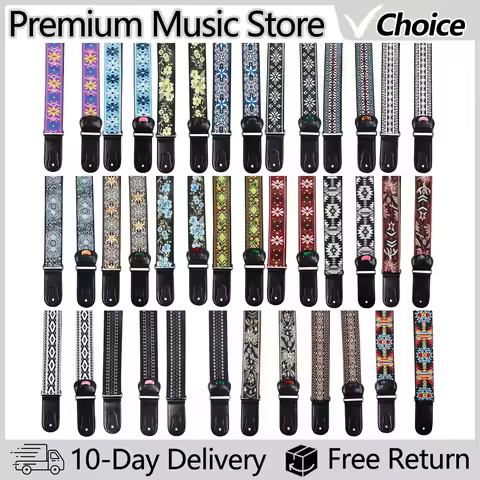 IRIN AS-Series Guitar Strap Acoustic Folk Electric Guitar Straps Ethnic Style Cotton Guitar Belts wi