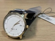 全新 agnès b.  Agnes b watch 38mm 中性真皮帶手錶 女裝  淡金色 made in Japan