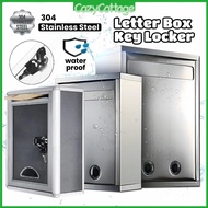 Stainless Steel Letter Box Keyable 304 Wall Mounted Solid Locker Lock With Key Mail Box Outdoor Wate