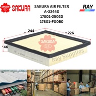 SAKURA AIR FILTER A33440 TOYOTA Alphard,Avalon,Camry,Harrier,RAV 4,LEXUS ES200,ES250,ES350,NX200,NX250,NX350,RX350