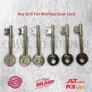 Mortise Key for Grill Door Lock Sun Hook Lock Metal Door Kunci Pintu Grill Besi / [ N16 W34 A12 P45 H22 E18 ]