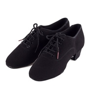 Genuine BD Men Latin Dance Shoes Adult Two Point Soles Teacher Shoes Soft Base Male 417 Oxford  Heel 4.5 CM Canvas Breathable
