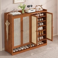 Multifunctional Shoe Cabinet Rattan Door Shoe Cabinet Dustproof Shoe Storage Cabinet Large Capacity 