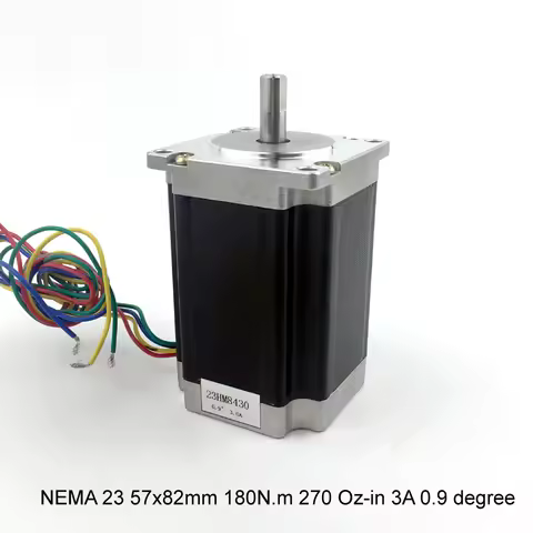 Nema 23 0.9degree 57x82mm Stepper Motor 2 phase 180N.m 270 Oz-in 3A 0.9 degree 4 wires 8mm Shaft for