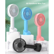 X9 Handheld Small Fan Dormitory Desk Surface USB Rechargeable Portable Mini Fan Free Battery USB Cab