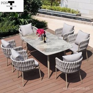 +++Nordic Outdoor Leisure Chair Outdoor Chair Courtyard Balcony Rattan Chair Garden Chair LMTR