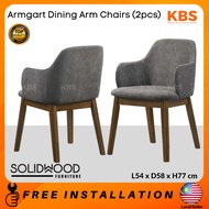 (FREE Installation+Shipping) KBS Armgart (2pcs) Dining Arm Chair / Full Solid Wood / Mid Century / L