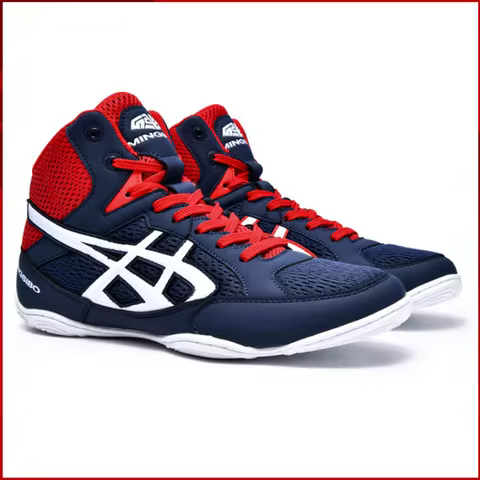Brand MINGSIBO Pro Boxing Boots Competition Training Men's Women Wrestling Shoes Fighting Sanda Weig