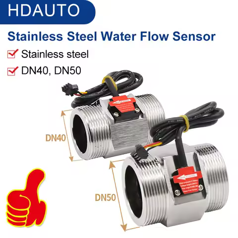 304 Stainless Steel Water Flow Sensor DN40 DN50 water flow detection 1.5 Inch G2 Inch Hall Turbine F