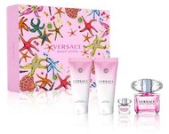 《小平頭香水店》VERSACE 凡賽斯 香戀水晶禮盒4入( 90ml+5ml+身體乳液100ml+沐浴膠100ml)