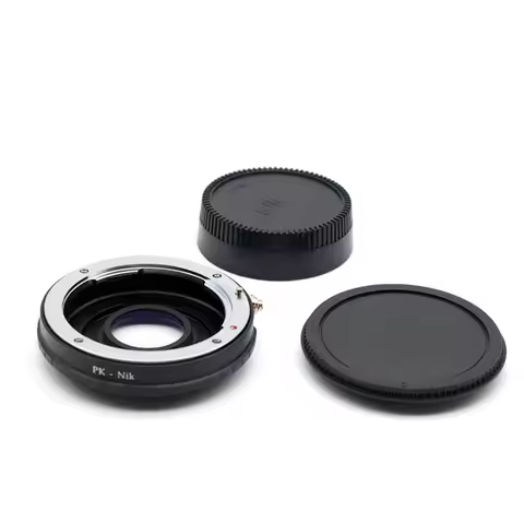 PK - Nik F Mount Adapter Ring with Optical Correction Lens Infinity Focusing for Pentax K mount lens