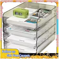 【D&F】Paper Organizer Letter Tray, 4 Tier Acrylic Stackable Desk File Organizer,Clear File for Desk, 
