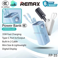 【3C Certified】Remax FP-35 20000mAh Powerbank 35W Fast Charging Power Bank Built-In Cable Pawer Bank 