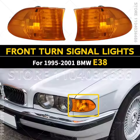 For 1995-2001 E38 BMW 740i 740iL 740iLP 750iL Front Turn Signal Corner Lights Parking Lamps (No Bulb