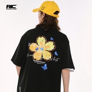 【Ready Stock】RickyisClown, clown, graffiti, small flowers, short-sleeved T-shirts, men's couple outfits, national fashion brand, loose personality, summer