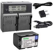 Kastar LCD Dual Smart Fast Charger & Battery (1 PACK) for JVC SSL-JVC50 and JVC GY-HMQ10, GY-LS300,