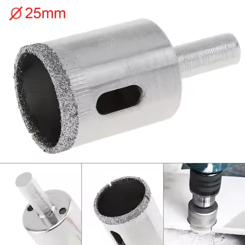 1 PC Metal Alloy Diamond Coated Core Hole Saw Drill Bit Set Tools Glass Drill Hole Opener for Tiles 