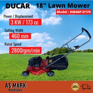DUCAR DM46P-D170 18" Easy Start Grass Cut Lawn Mower 173cc Petrol Type
