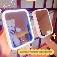 3 Color LED Face Makeup Mirror Vanity Mirror USB Charge Folding Portable Mirror Light Mirror