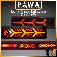 Pawa Lorry Truck LED 12V 24V Rear Tail Light Rear Lamp Lori Lampu Belakang Waterproof Scania hicom npr Lorry Car Truck