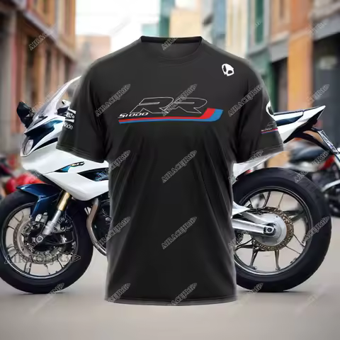 For BMW SBK Motorrad S1000 RR Motorcycle Team Summer Motorsport Superbike Racing Black T-Shirt Men's