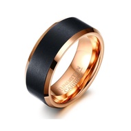 Pria Tungsten Cincin Emas Pria Biker Mawar Emas Hitam Cincin Bisnis