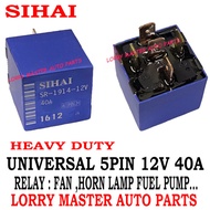RELAY 5PIN 12V 40A BRAND SIHAI SUITABLE FOR ALL CAR 4X4 RELAY HORN,FUEL PUMP , LAMP