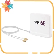 Portable 2.4G/5G/6G WiFi 6E Antenna with Cable Indoor Wireless Antenna with Magnetic Bottom for Netw