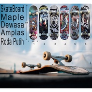 Adult MAPLE White Wheel Skateboard MAPLE SkateBoard/ MAPLE-Amplas Skateboard/