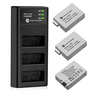 LP-E8 Battery 3-Pack and Triple Slot Charger Compatible with Canon EOS Rebel T2i, T3i, T4i, T5i, 550