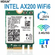 Dual band 2.4Gbps Intel Wi-Fi 6E AX200 AX200NGW 802.11ax/ac MU-MIMO 2x2 Wifi module NGFF M.2 Bluetoo