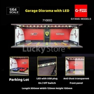 G-Fans Models 1/ Diorama Diecast Ferrari Garage Parking Lot with LED
