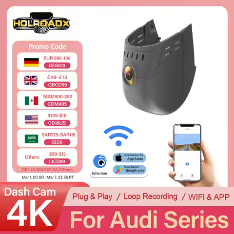 Dashcam 4K Ultra HD For Audi A3 A4 A5 A6 A7 A8 Q2 Q3 Q5 Q7 Q8 TT RS4 RS5 RS6 RS7 S3 S4 S5 S6 S7 S8 T