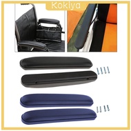 [Kokiya] 1 Pair Wheelchair Armrest Pad Adjustable PU Leather Accessories Universal for Arm Chair