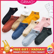 READY STOCK🧦GRIMO Invisible Bear Sock Cartoon Man Boy Girl Cute Unisex Socks Ankle Women's Cotton So
