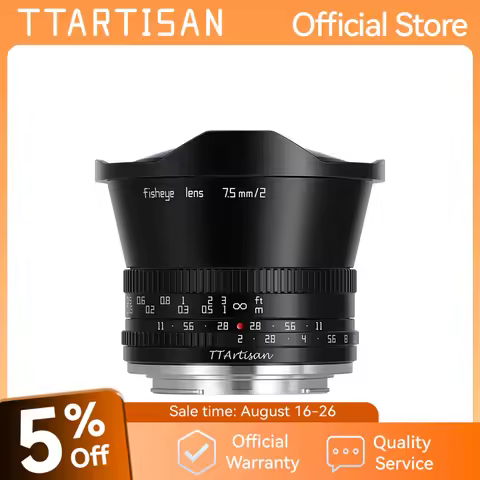 TTArtisan 7.5mm F2 APS-C Wide Angle Fisheye Lens for SONY E FUJI X Canon M Nikon Z Leica L Panasonic