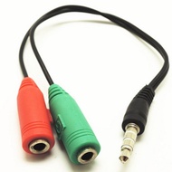 ReadyStock 3.5mm Audio Splitter Audio Cable 2 Male to 1 Female Plug Jack Stereo Audio Headset Mic Y Splitter Cable