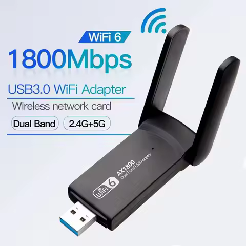 WiFi 6 AX1800 USB 3.0 Adapter Dual Band 2.4G/5Ghz USB Receiver Dongle Network Card Antenna Wireless 