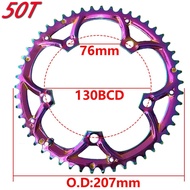 Bicycle 130BCD hollow variable speed electroplated chainring 39T50T