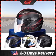 GTmotor GXT708 Double Lens Motorcycle Helmet Half Helmet Topi Keledar