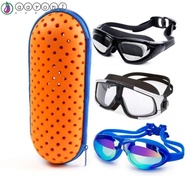 AARON1 Swimming Goggles Storage Box, Portable Hollow Swim Goggle Case, Multifunctional EVA with Air Holes with Carabiner Glasses Protective Case Men