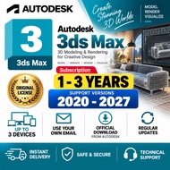 Autodesk 3ds Max 2027 2026 2025 | 1-3 Years Subscription | 3D Modeling Rendering Animation | Windows
