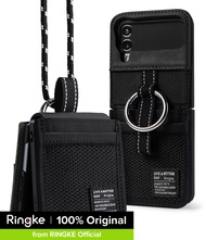 Ringke Folio กระเป๋าตาข่ายลายเซ็นเข้ากันได้กับ Samsung Galaxy Z Flip 4 5G Case Handcrafted Premium P