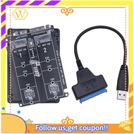 【W】Dual M.2 NGFF to  3.0 SSD Adapter NGFF  SSD B Key to  3.0 6Gbps Converter Board for Laptop PC Des