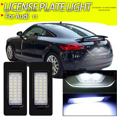 2Pcs Car LED Tail Signal Lights License Number Plate Light For Audi TT TT S TT RS 2008-2015 Canbus E