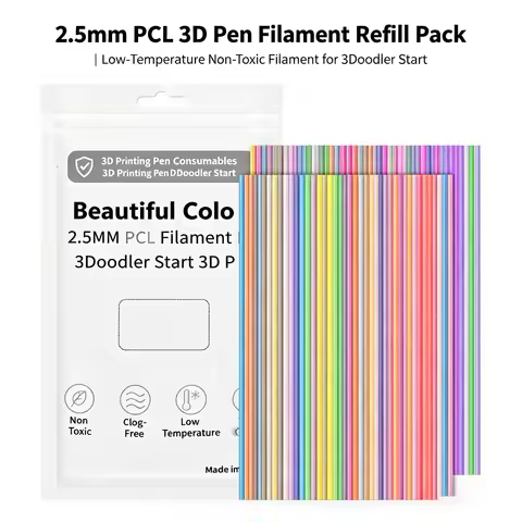 2.5mm PCL Filament Strands for 3Doodler Start Plus 3D Pen Refills Low Temperature Non Toxic Multi Co