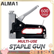 ALMA Construction Stapler, With 600 Staples Heavy Duty Nailer,  4-14mm 4 in 1 Powerful Stapler Woodw