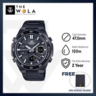 Edifice EFV-C110DC-1A Mens Analog-Digital Sport Watch with Black Stainless Steel Strap (PP-01)