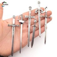 [chulisia] 6pcs Knight Sword Pendants Swords Miniature Long Sword for DIY Craft Necklace Jewelry Mak