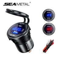 USB PD Charger For Car 12V-24V Quick Charger Socket With Cable Car Charge LED Voltage Display For Tr
